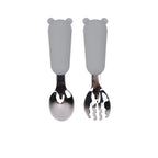 Cuchara de silicona para bebé con forma de osito de dibujos animados, vajilla infantil