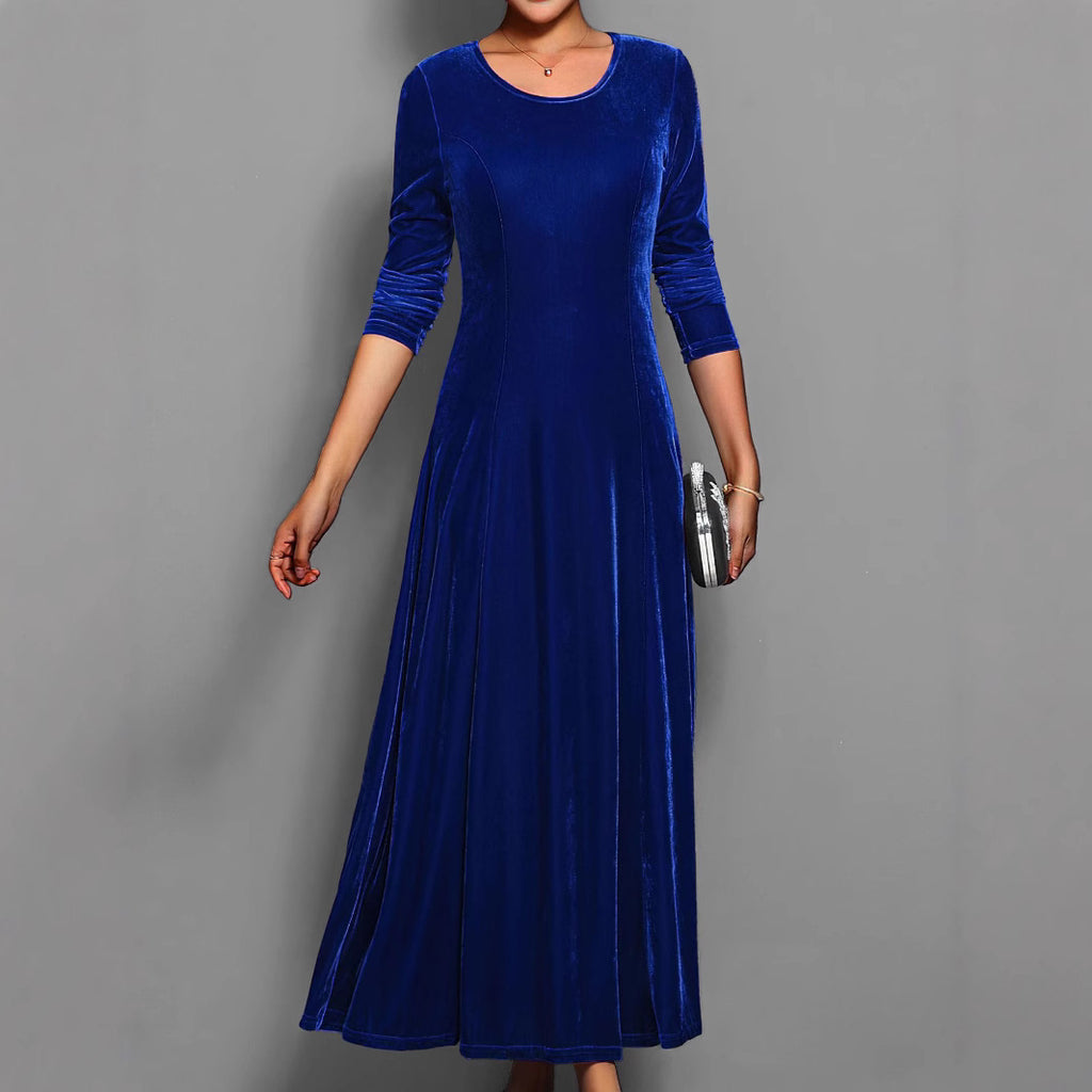 Women's Solid Color Velvet Dress