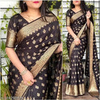 Jacquard Saree For Women (Brown, 6.3m)