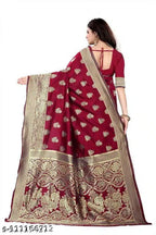 Banarsi Silk Saree For Women (Red, 6.3m)