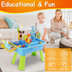 1Set 3 In 1 Kitchen Sink Toy With Electric Faucet Water Table Fishing Game Role Play Sink Set Indoor Outdoor For Kids Aged 3 Years Old