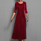 Women's Solid Color Velvet Dress