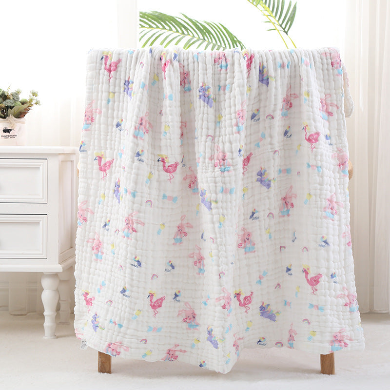 Baby Bath Towel With Six-layer Seersucker Quilt Soft