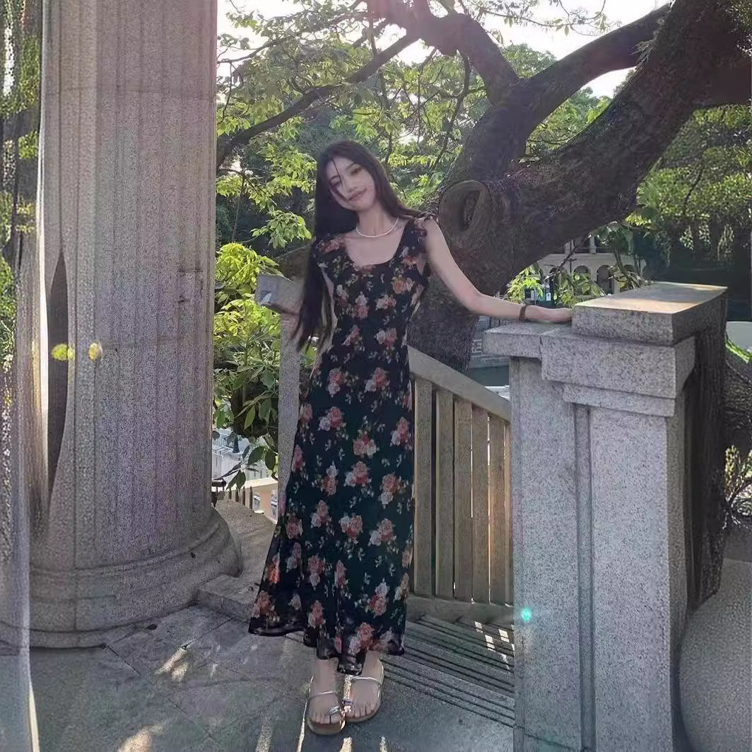 Seaside Holiday French Style Temperament Long Dress